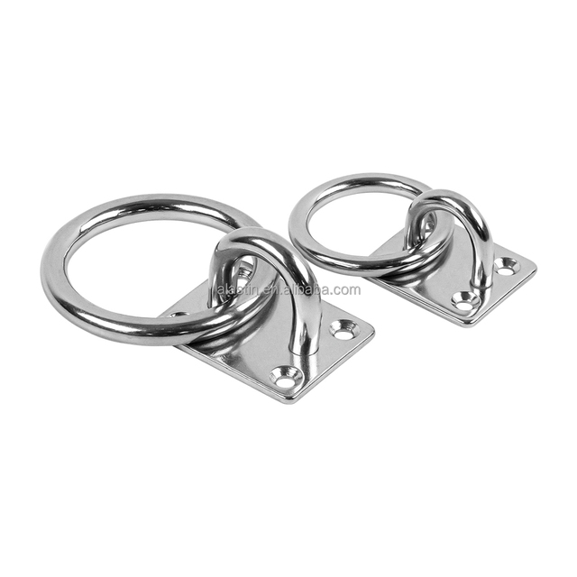 Marine Grade Stainless Steel 6mm 8mm Square Eye Plate with Ring for Rigging Hardware