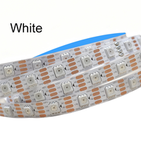 Bande LED numérique WS2815 12V, couleurs de rêve, adressable individuellement, double signal, 30, 60, 144 pixels, blanc, noir