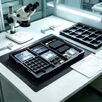 Plateau d'emballage thermoformé personnalisé en PET/PS noir pour composants électroniques – Plateau de manutention d'usine éco-responsable