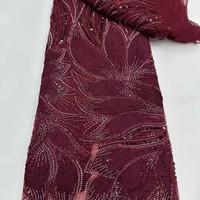 100% Polyester vert dentelle tissu 3D perles brodées nouveau modèle pour robes de mariée vêtements pour enfants Textiles de maison accessoires