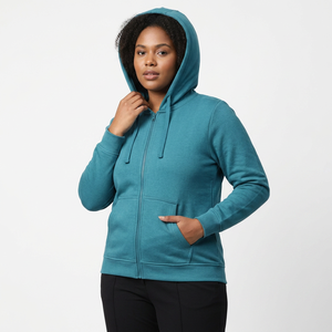 Sweat-shirt à capuche brodé pour femme, en coton, coupe oversize, doublure polaire, manches longues, écologique, décontracté, pour le streetwear - Product Image 1