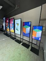 Écran LCD publicitaire Aiyos à cadre ultra-fin et haute luminosité pour vitrine de magasin, affichage numérique double face, lecteur multimédia