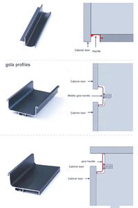 Mutfak Dolabı ve Gardırop için Özelleştirilebilir Alüminyum Alaşımlı Kulp Kapı Profilleri - Product Image 3