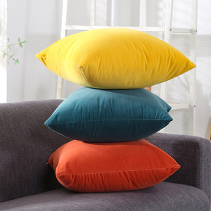 Style nordique couleur unie taille carrée dossier oreiller plaine velours canapé <span class=keywords><strong>housse</strong></span> <span class=keywords><strong>de</strong></span> coussin pour usage domestique tissé - Product Image 3
