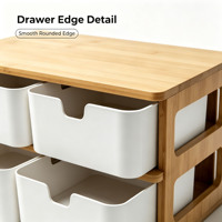 Organisateur de bureau en bambou multicouche Nature avec tiroirs amovibles pour bijoux et rangement domestique/bureau