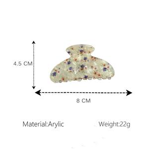 Clipe de Cabelo Garra de Acetato Floral de Verão com Logo Personalizado YUXI Estilo Fresco e Suave Acessório de Cabelo de Flor para Meio Penteado - Product Image 3