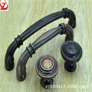 Antique Zinc Alloy Cabinet Handles Bar Shape Traditional Design Durable Furniture Hardware for Cupboard - Product Image 2