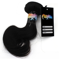 Sacs d'emballage de luxe pour cheveux avec logo personnalisé, extensions de cheveux en satin, perruques, lots, poche de rangement en soie avec cordon de serrage, étiquette suspendue tout-en-un