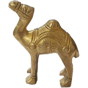 PARIJAT HANDICRAFT, decoración moderna para el hogar, estatua de decoración de latón, figuritas de animales de vida salvaje anheladas a mano, escultura de camello Feng Shui - Product Image 2