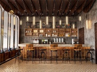 Comptoir de bar en bois pour restaurant de restauration rapide, banquette personnalisée, table moderne en marbre et ensemble de chaises en velours pour restaurant