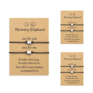 Pakaian Pinky janji gelang pasangan dengan memori gajah pesona membuat kartu harapan modis warna merah muda - Product Image 1