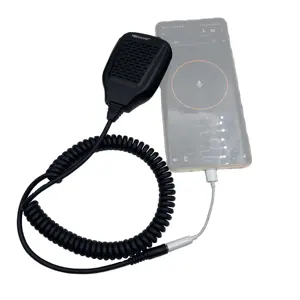 Zello Microphone portable pour mobile 3.5mm Plug Handheld Shoulder Speaker Mic Microphone Ptt Compatible avec l'application zello