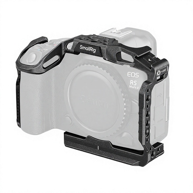 EOS R5 Mark II "Black Mamba" / HawkLock Quick Release Cage for Canon EOS R5 Mark II Cage Kit with Top Handle 4975