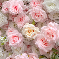 Unterstützt Größenanpassung Moderne Realistische Handgefertigte Seidenrosen-Kulisse Künstliche Blumenwand für Hochzeit und Muttertag