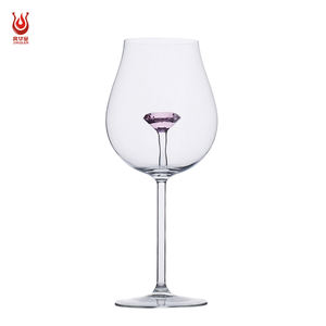 Copa <span class=keywords><strong>de</strong></span> Vino Tinto <span class=keywords><strong>de</strong></span> Borosilicato Rojo con Diseño <span class=keywords><strong>de</strong></span> Diamante para Fiestas, Bodas, Uso Doméstico y en Bares - Product Image 5