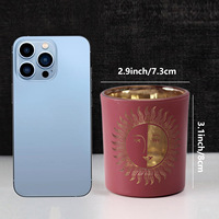 Mini bougie en verre pour festival transfrontalier, soleil, lune, étoiles, yeux, toile d'araignée, personnalisation pour les décorations de boules de Noël