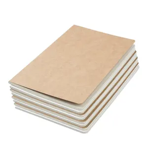 Simple Design A5 A6 Notebooks Hot Sale Custom Logo Soft Cover Kraft Paper Notebook