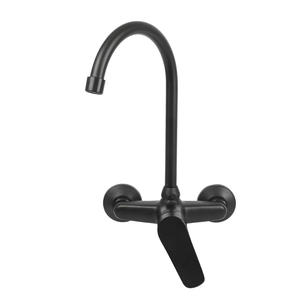 Rubinetto Monocomando Moderno Nero Opaco di Tendenza, Adatto per Lavello Cucina, <span class=keywords><strong>Lavabo</strong></span> e Doccia, in Lega di Zinco Massiccia - Product Image 4