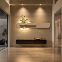 Peinture murale 3D nordique en relief avec éclairage rétroéclairé, étagère flottante, décoration murale lune pour canapé et chambre, livraison directe OEM