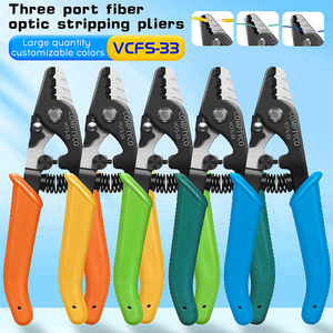 COMPTYCO VCFS-33 amélioré 5 couleurs trois ports dénudeur de câble FTTH Fiber Fusion épissage outil <span class=keywords><strong>fibre</strong></span> nue cuir Fiber dénudeur - Product Image 2