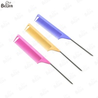 Peignes à cheveux en acier inoxydable à queue de rat, résistants à la chaleur, avec logo personnalisé, pour la coiffure, vente en gros