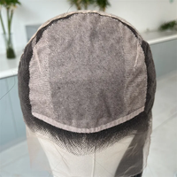 Vente en gros de cheveux humains vierges européens vierges alignés avec cuticules vierges brunes naturelles entièrement attachés à la main perruques en soie 5X5 perruques en dentelle complète