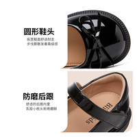 Chaussures plates noires pour filles, style princesse, avec nœud, confortables, pour l'école, les étudiants, les fêtes et les spectacles