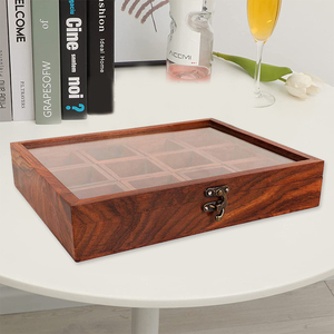 Boîte à épices <span class=keywords><strong>en</strong></span> <span class=keywords><strong>bois</strong></span> fabriquée à la main avec 12 compartiments et boîte de rangement <span class=keywords><strong>en</strong></span> <span class=keywords><strong>bois</strong></span> pour cuillère pour la cuisine - Product Image 5