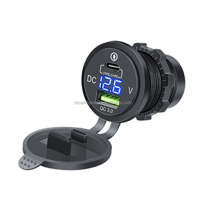 ที่ชาร์จในรถยนต์ เรือ 12V 24V 48W USB C PD 30W QC3.0 พร้อมโวลต์มิเตอร์ - Product Image 1