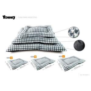 Set di 3 Tappetini per Cani in Peluche Grid Rabbit, Collezione Thousand Bird in Grigio - Letti Premium per Animali Domestici - Product Image 1