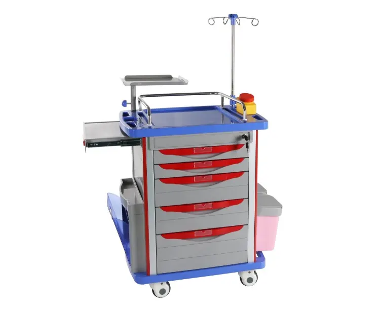 Hospital Crash Cart ABS Medical Emergency Nursing Medical Trolley