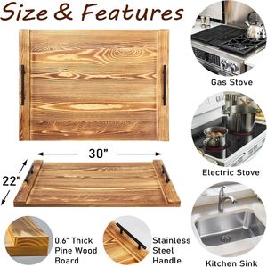 Planche à nouilles rectangulaire 30x22, couvercle de cuisinière pour cuisinières électriques/gaz, couvre-plan de travail supplémentaire, couvre-évier, outils de service de cuisine - Product Image 2