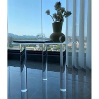 Assiette acrylique en cristal Transparent pieds de Table à manger à tige solide personnalisés jambe de Table en acrylique pour Tables à manger