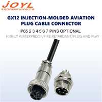 Conector Hembra Impermeable de Grado Aeronáutico IP65 JOYL GX12, Carcasa de Aleación de Zinc, 50 Ohm, 8A/110V, para Equipos Mecánicos