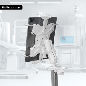 VINmounts Medical Use 12.7-15.6 Inch Reinforced Nylon <b>Tablet</b> Back Clip White Adjustable Holder <b>for</b> Healthcare Equipment Cart - Product Image 6