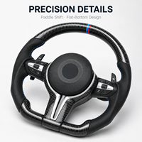 Volant de direction automobile multifonctionnel personnalisé avec poignée perforée en fibre de carbone brillante
