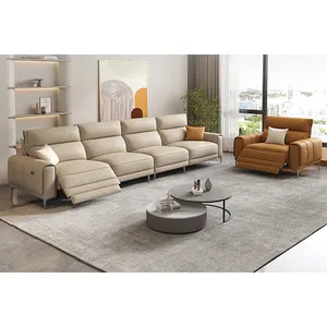 现代欧洲北欧意大利风格公寓休闲沙发客厅电动躺椅家具套装真皮沙发