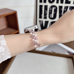 Correa de Reloj Elegante con Perlas y Diamantes de Imitación para iWatch <span class=keywords><strong>Serie</strong></span> 11, Brazalete de Repuesto de Lujo para <span class=keywords><strong>Mujer</strong></span>, Correa de Joyería para Apple Watch - Product Image 5