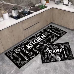 Crystal velvet floor mat <strong>Rug</strong> Set Morandi Non-slip Soft Absorbent Quick-dryingn Kitchen Decor - Product Image 5