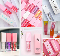 Vegan smaakmakerolie met lage minimale bestelhoeveelheid, private label lip plumper, hydraterende roze glitter, kleurveranderende lipolië met smaak.