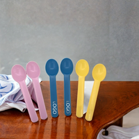 Vente en gros de cuillères jetables en amidon de maïs PSM de 150 mm, qualité alimentaire, biodégradables, pour yaourt et crème glacée
