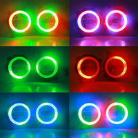 Phare LED rond diamanté 9 pouces 60W noir/chrome, projecteur LED, phare avant DOT RGB DRL, faisceau haut/bas pour Jeep
