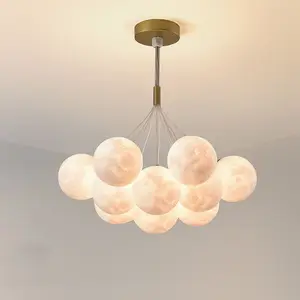 Candelabro de hierro con diseño de planeta para interiores, luz creativa de lujo, Moderno