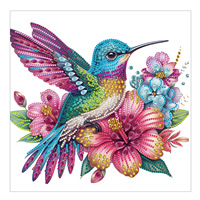 Lu Hua Art Nouvelle Peinture Diamant 5D en Résine de Forme Irrégulière DIY Oiseaux & Fleurs Art Moderne Simplicité Sans Cadre Décoration Toutes Saisons