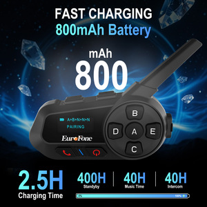 Equipo de Ciclismo, <span class=keywords><strong>Cascos</strong></span> de Motocicleta, Auriculares Inalámbricos con Intercomunicador para 6 Personas, Auriculares para Ciclismo - Product Image 3