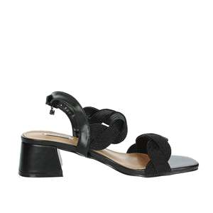 Sandalo con Tacco Mariella Burani 51243 Nero Polvere con Cinturino Annodato e Tacco Largo per l'Estate - Product Image 4