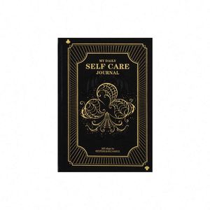 New Self-Care Notebook Imitation Leather Bronzing English A5/A6 Gift <b>Locking</b> Binding <b>Diary</b> - Product Image 5