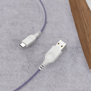 Câble d'alimentation et de synchronisation de données USB 2.0 mâle Type-C en cuivre pur tressé en nylon pour ordinateur, longueur 1,5 m/1,8 m - Product Image 3