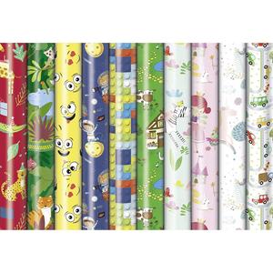 <b>Gift</b> <b>Wrap</b> For Children 2m 70cm Pack Of 30 Colorful Designs For Birthday Parties - Product Image 1