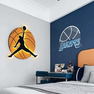 Peinture murale moderne de luxe à lumière LED Art lumineux lumineux de <span class=keywords><strong>basket</strong></span>-ball nature morte <span class=keywords><strong>chambre</strong></span> à coucher salon toile suspendue décorative - Product Image 3